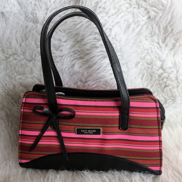 kate spade pink purse black bow